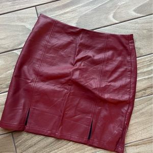 Mangopop Faux Leather Skirt